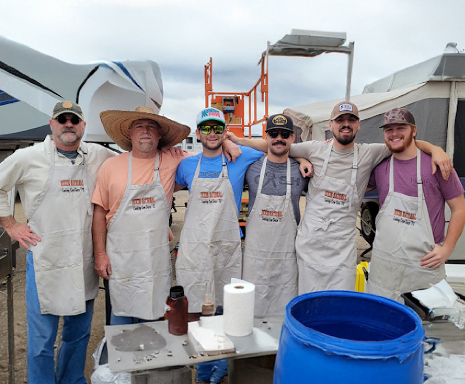FJR founder Taylor Morgan, in a line with family and friends at an RV park